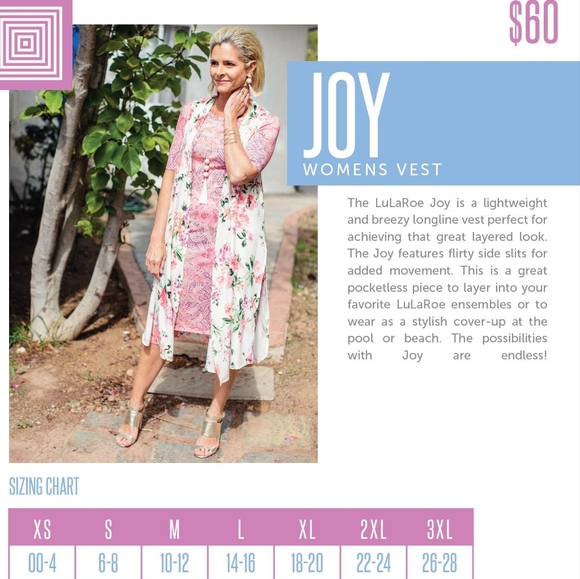 LuLaRoe Joy Duster Vest, Lg, NWOT - Picture 6 of 6